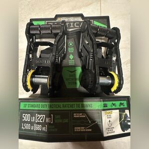 2pk Smart Straps TACTICAL 10' Standard Duty Tactical Ratchet Tie Downs *500 lbs*